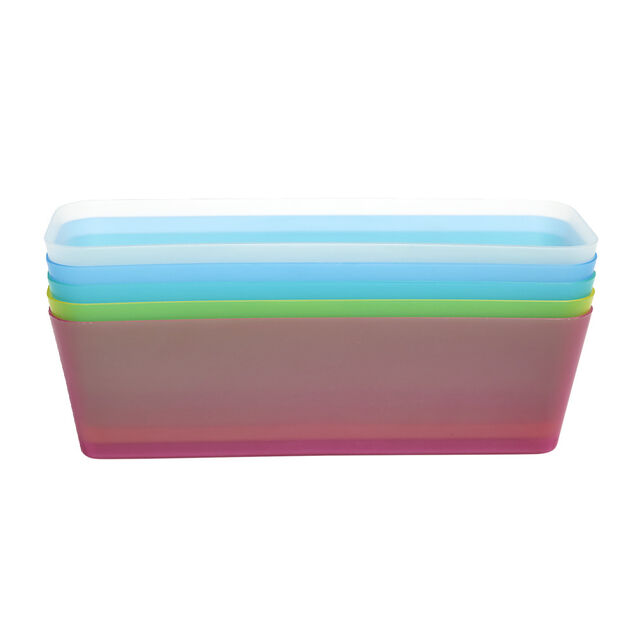 Pani&egrave;re de rangement plastique multicolore x5 26,5x8,5xH7,5cm