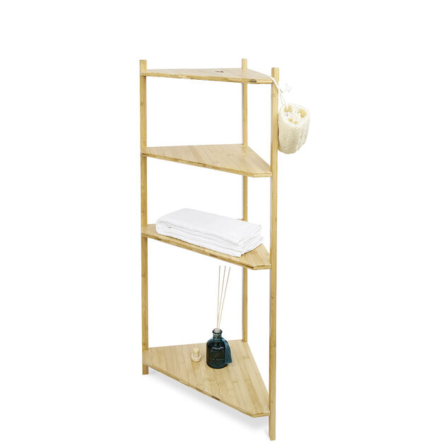 &Eacute;tag&egrave;re d'angle bambou 4 niveaux