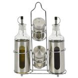 Set assaisonnement 4en1 en verre et inox gris
