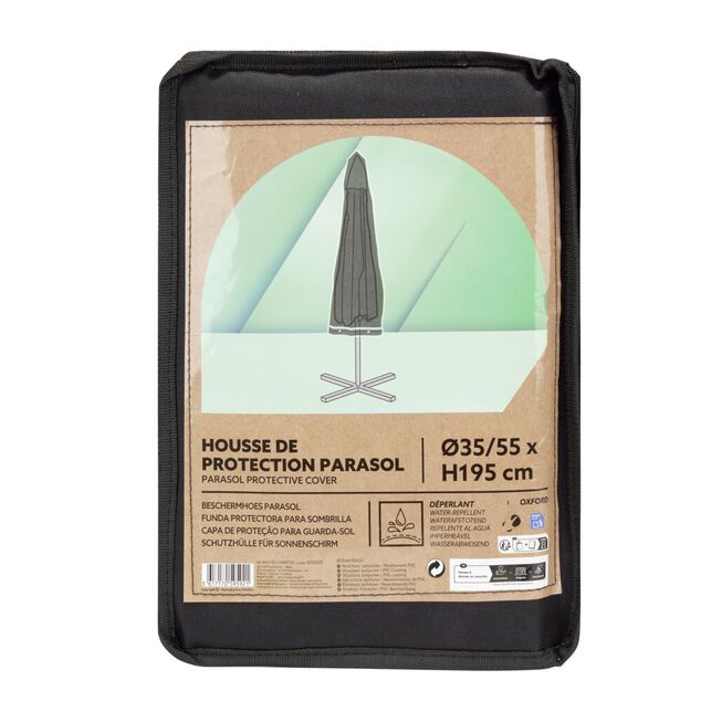 Housse de protection parasol Oxford noir 55x35xH195cm