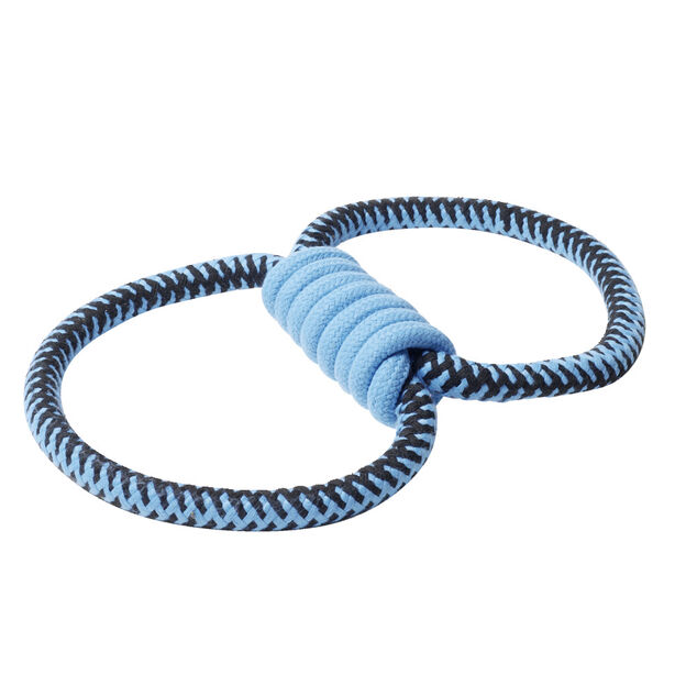 Jouet pour chien en corde coton bleu 17x31cm