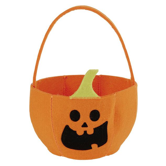 Sac &agrave; bonbons Halloween citrouille orange 35xH58cm