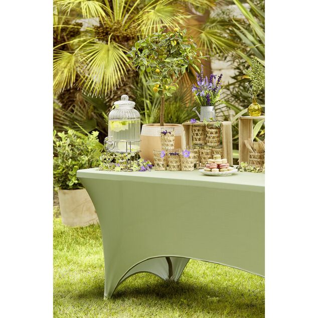 Housse de table Fiesta extensible tissu vert 180x74xH76cm