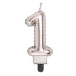 Bougie anniversaire chiffre 1 rose gold