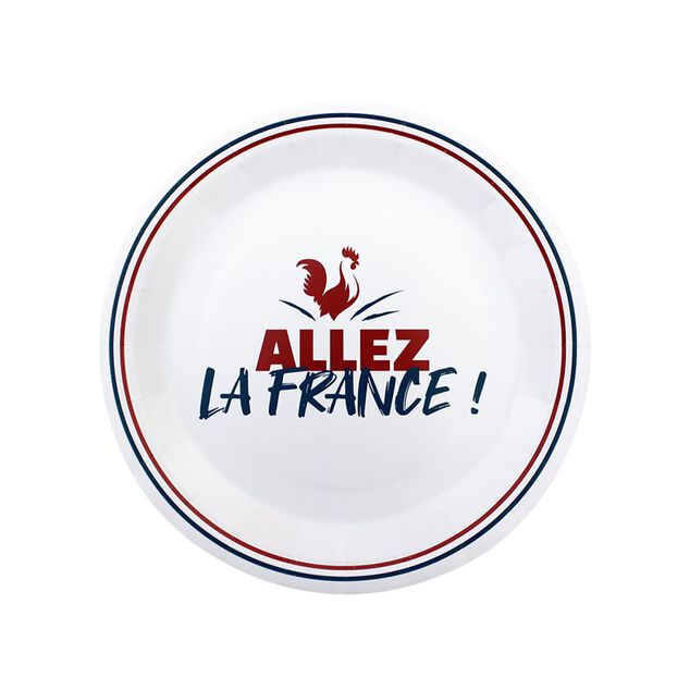 Assiette carton Cocorico x6 Allez la France &Oslash;23cm