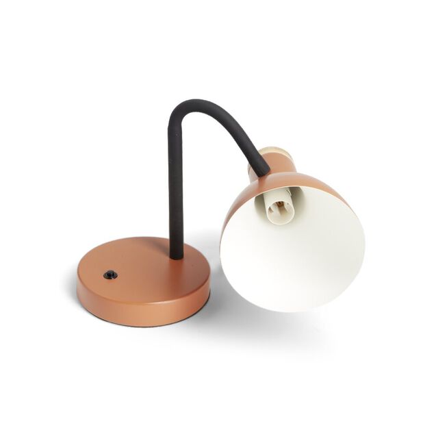 Lampe de bureau orientable m&eacute;tal orange &Oslash;14xH36cm