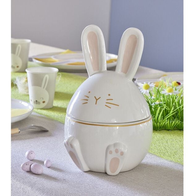 Bonbonnière forme lapin en céramique Ø15xH24 cm