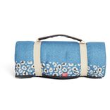 Tapis de pique-nique avec poign&eacute;e polyester bleu 125x150cm