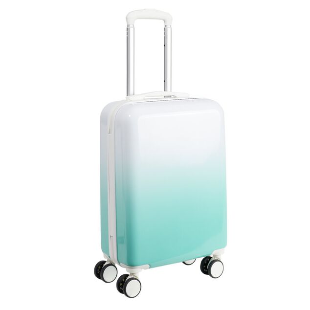 Valise cabine 32L trolley 4 roulettes d&eacute;grad&eacute; bleu 35x20xH55cm