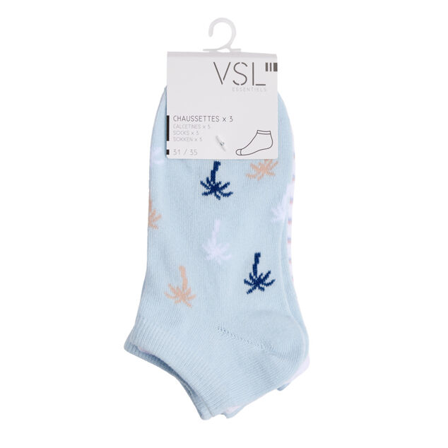 Chaussettes enfant garçon tige courte polycoton 3 paires 31/35