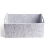 Pani&egrave;re coton effet feutrine 39x30,5x17cm gris