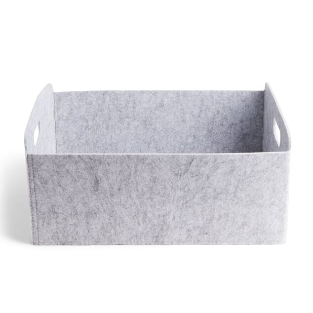 Pani&egrave;re coton effet feutrine 39x30,5x17cm gris