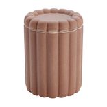 Pot de rangement en c&eacute;ramique forme cannel&eacute; &Oslash;11xH18cm (2 mod&egrave;les)