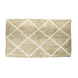 Tapis rectangulaire en jute motif tuft&eacute; beige blanc 120x170 cm