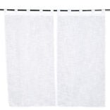 Vitrage droit à passants x2 effet lin blanc uni 60x90cm