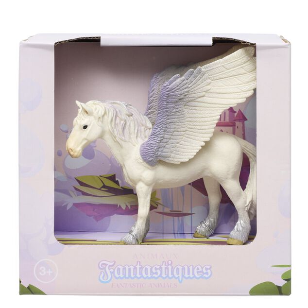 Figurine licorne ou griffon cr&eacute;ature fantastique blanc 14x4,5xH10cm (2 mod&egrave;les)