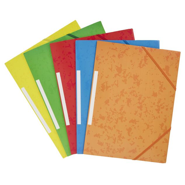 Lot de 5 chemises en carton à élastiques 24x32cm