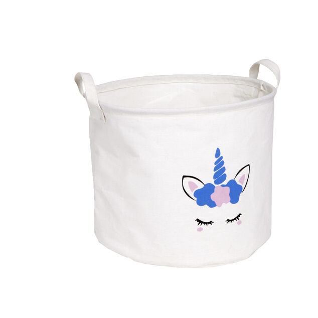 Panier &agrave; linge en toile enfant &Oslash;30xH25cm (2 mod&egrave;les)