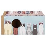 Tunnel de jeu pour chat carton motif chats 60x27xH22cm