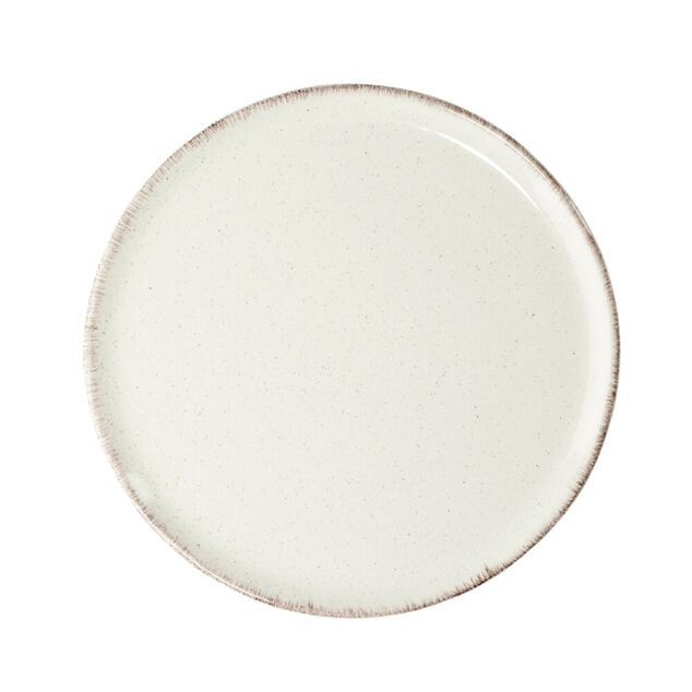 Assiette &agrave; dessert ronde Lisbonne gr&egrave;s beige &Oslash;20,5cm