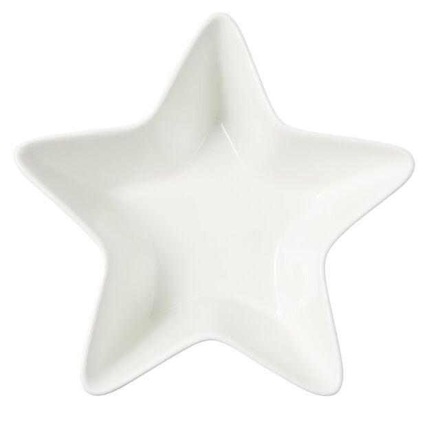 Service &agrave; vaisselle forme lune et &eacute;toile 9 pi&egrave;ces c&eacute;ramique blanche