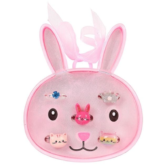 Bo&icirc;te avec 5 bagues r&eacute;glables enfant - 3 mod&egrave;les