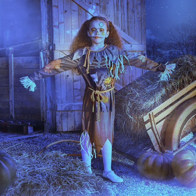 D&eacute;guisement enfant &eacute;pouvantail robe et ceinture 7/10 ans