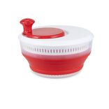 Essoreuse pliable r&eacute;tractable plastique rouge et blanc &Oslash;24,5xH19cm