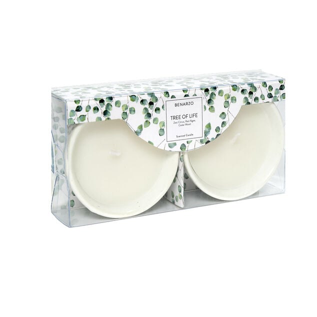 Lot de 2 bougies parfum&eacute;es 5H dans bol - 3 mod&egrave;les