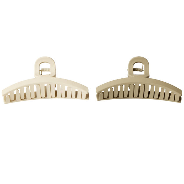 Pince à cheveux plastique marron L11cm