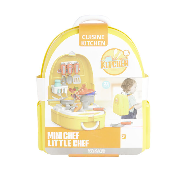Sac &agrave; dos jouet enfant cuisinier 23 pi&egrave;ces