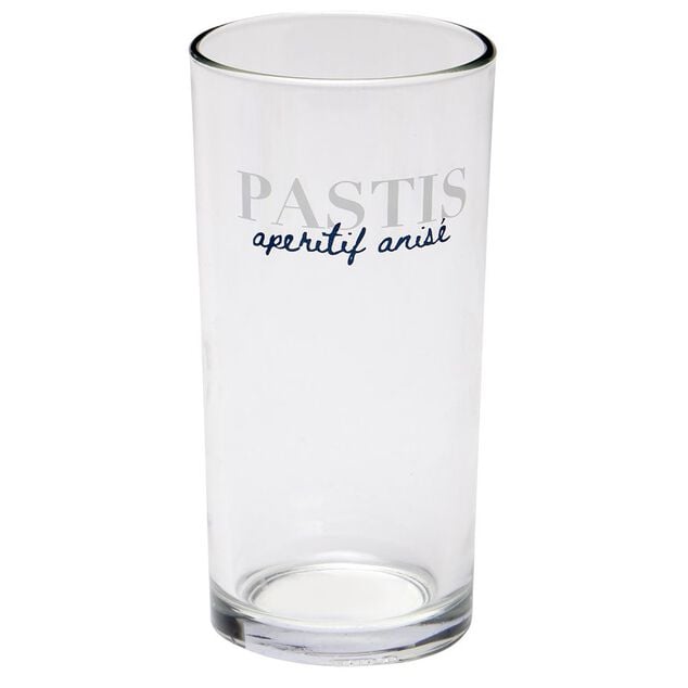 Verre tubo avec inscription Pastis ap&eacute;ritif anis&eacute; 25cl