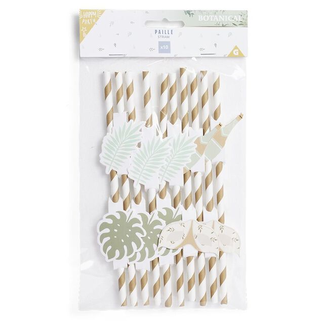 Paille d&eacute;cor nature x10