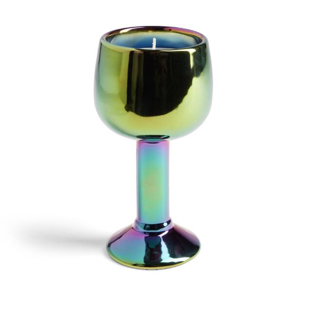 Bougie parfum&eacute;e verre de vin haut c&eacute;ramique et verre 8H - 2 mod&egrave;les