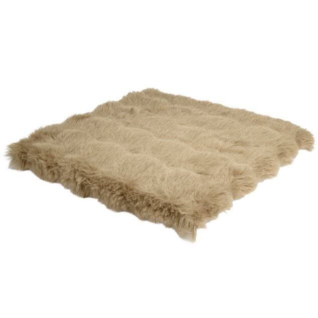 Galette de chaise carr&eacute;e effet fourrure Bubble 38x38cm (2 mod&egrave;les)