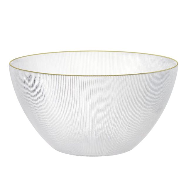 Saladier en verre strié avec paillettes dorées Ø23xH12cm