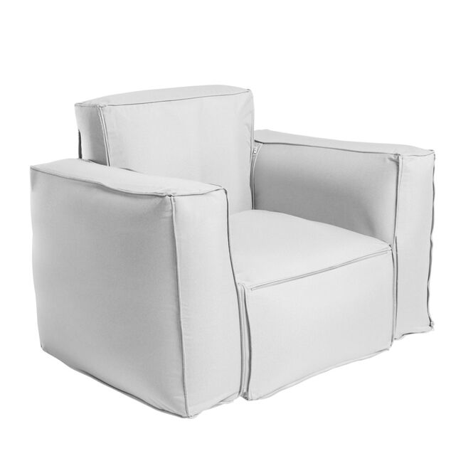 Fauteuil gonflable Burbuja modulable déperlant déhoussable gris 60xP80xH70cm