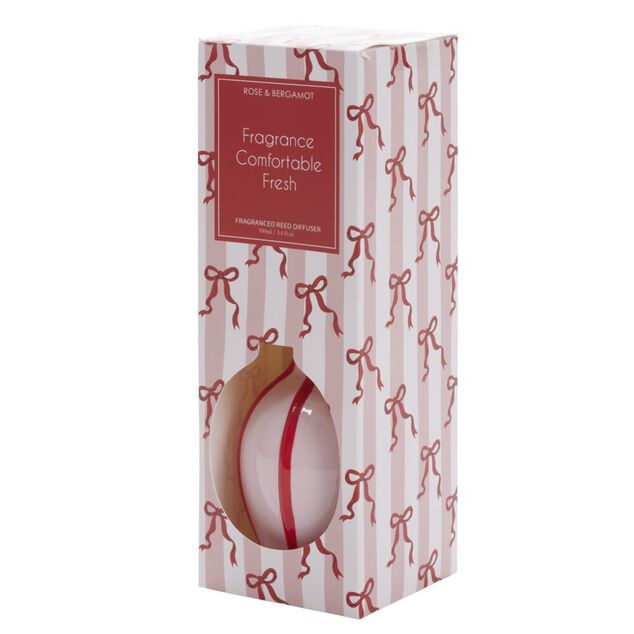 Diffuseur en gr&egrave;s motifs noeuds senteur rose et bergamote 100ml
