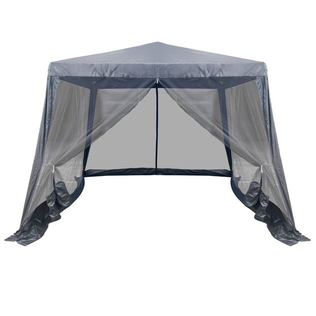 Tonnelle de jardin Sienne avec moustiquaire UPF50+ acier et tissu gris 3x3xH2,45m