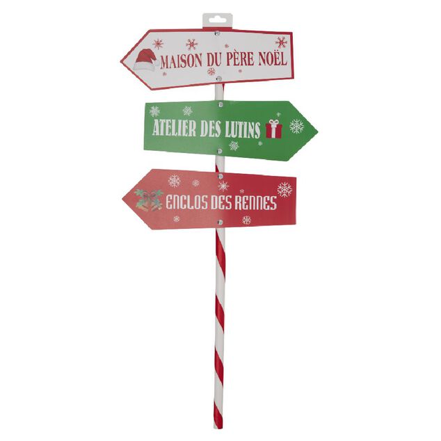 D&eacute;coration de No&euml;l pancarte direction (2 mod&egrave;les)