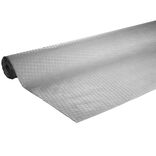 Nappe en papier gaufr&eacute; toile de lin gris 1,2x15m