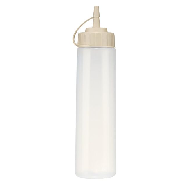 Bouteille &agrave; sauce 350ml plastique avec bouchon rattach&eacute; (3 mod&egrave;les)