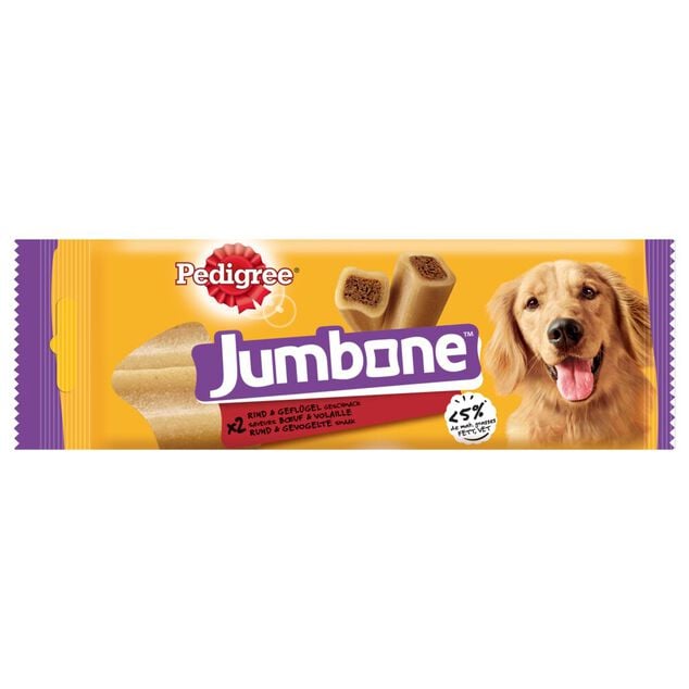 Friandise pour chien Pedigree Jumbone snack boeuf volaille 2 pi&egrave;ces 180gr