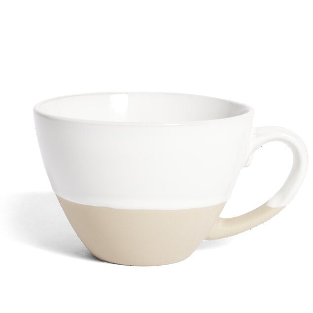 Mug Istanbul gr&egrave;s blanc et beige 350ml