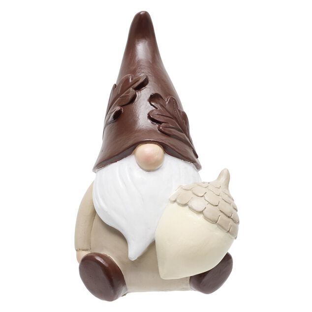 Gnome &agrave; poser th&egrave;me automne en r&eacute;sine 9,5x8,5xH75cm (3 mod&egrave;les)