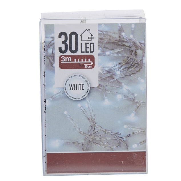 Guirlande &eacute;lectrique No&euml;l int&eacute;rieur 30LED blanc froid 3 m