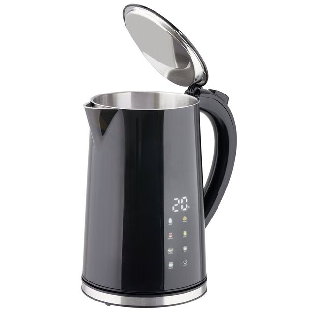 Bouilloire digital 1,7L temp&eacute;rature ajustable 7 modes pr&eacute;-enregistr&eacute;s 2200W noire