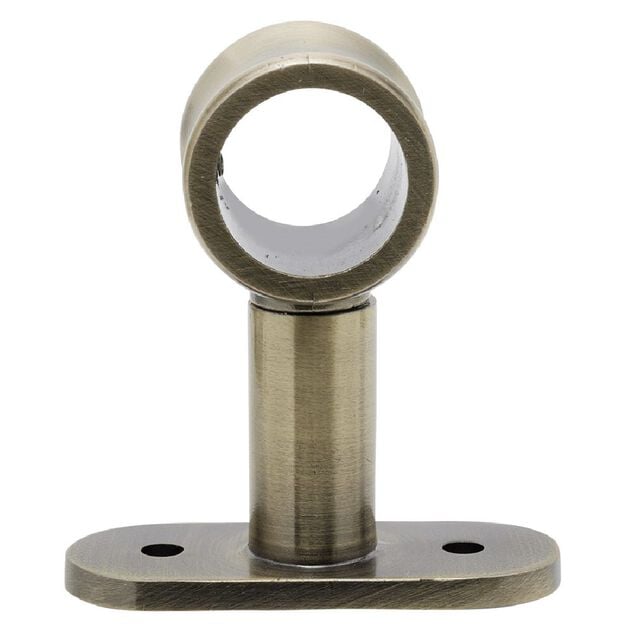 Support court m&eacute;tal cuivr&eacute; pour tringle &agrave; rideau &Oslash;2xL11,4cm