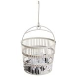 Panier avec 50 pinces &agrave; linge blanc - &Oslash;20xH.17cm