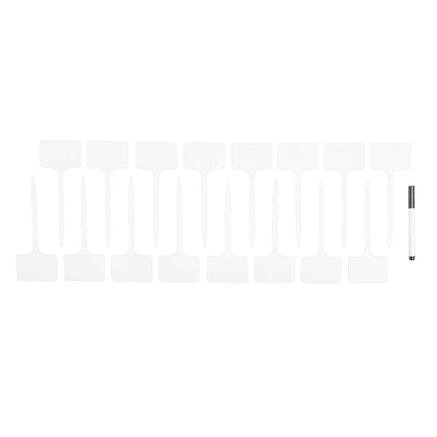 &Eacute;tiquette &agrave; planter x17 en plastique blanc H14cm